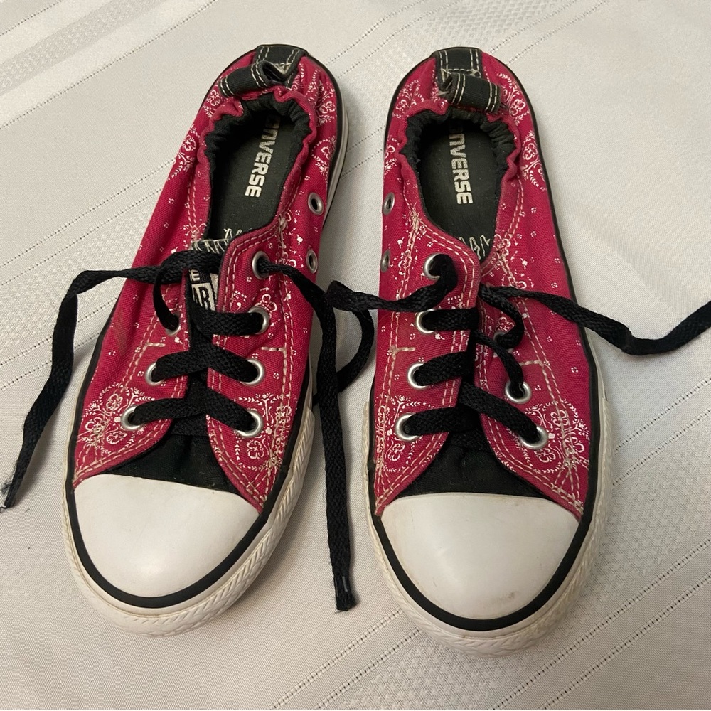 Converse Girls Pink All Star Laced Slip On Sneakers size 2
